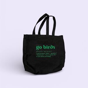 Eagles 🦅 fans! Black "go birds" Canvas Tote Bag -